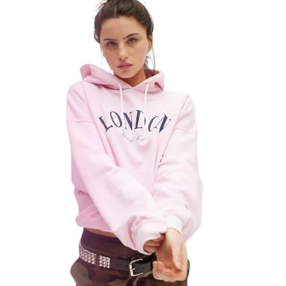 NWT rare icy pink London Destination Hoodie Sweatshirt